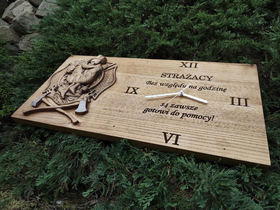 Zegar ścienny strażacki Strażak jubileusz straży pożarnej prezent