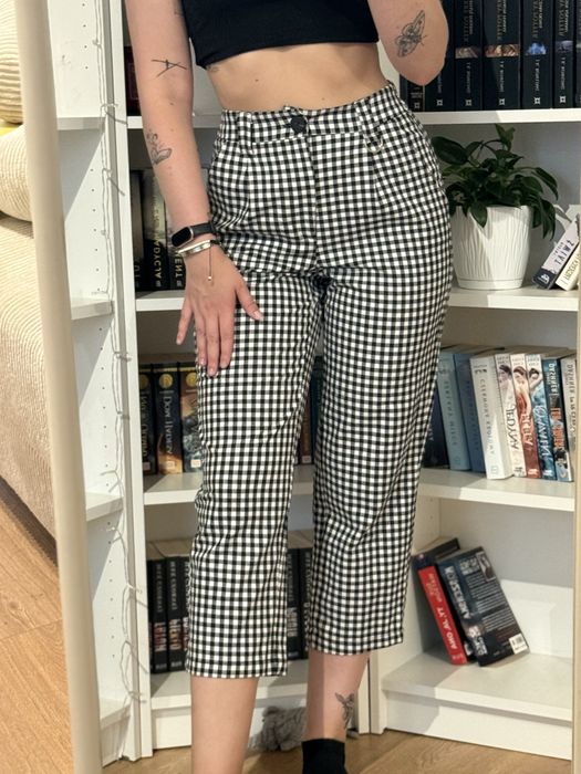 Spodnie w kratę, bershka 36