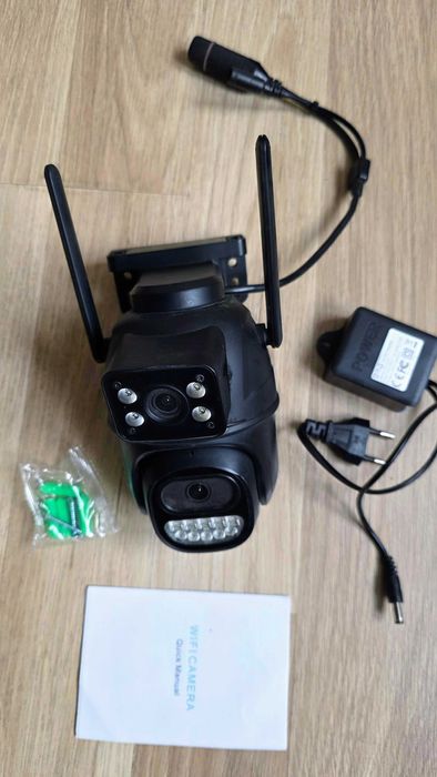 Б/у Камера видеонаблюдения 8МП Besder уличная двойная Wifi 64 Gb card