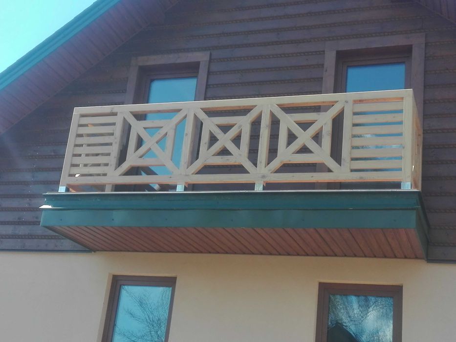 Balustrada, barierka, krzyżaki, krzyże, MODRZEW!!!