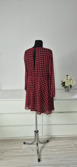 Sukienka Czerwona w kratke  L House Brand