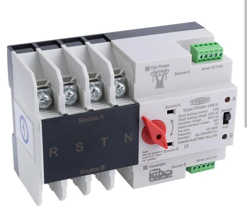 Ввод резерва АВР  Tomzn 125a 4 полюса