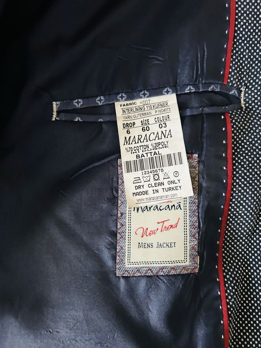 Marynarka męska Maracana czarno - białą pepitka rozmiar 60