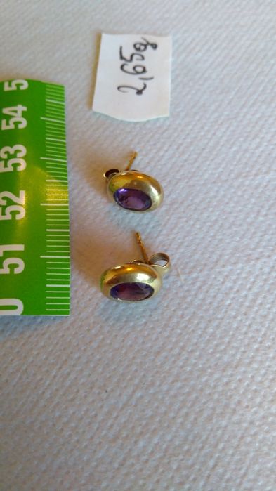 Kolczyki złote z kamykami , zamienię na antyki.,