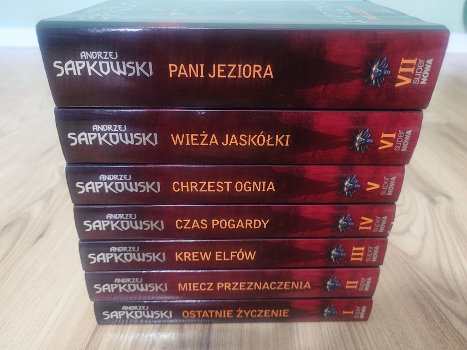 Zestaw książek z serii Wiedźmin 1-7