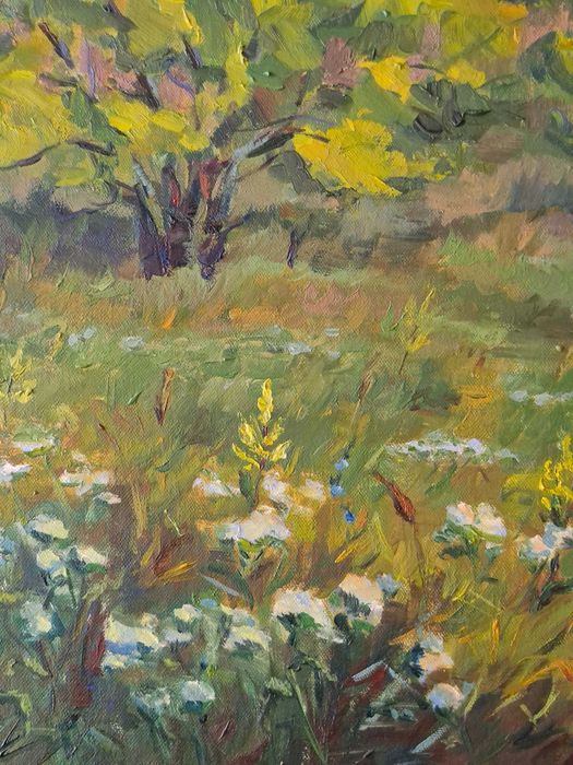 Картина олійними фарбами на полотні, Серпень, пейзаж, 50х40 см