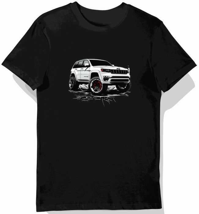 Koszulka męska czarna z unikalnym stylem Jeep Grand Cherokee XL