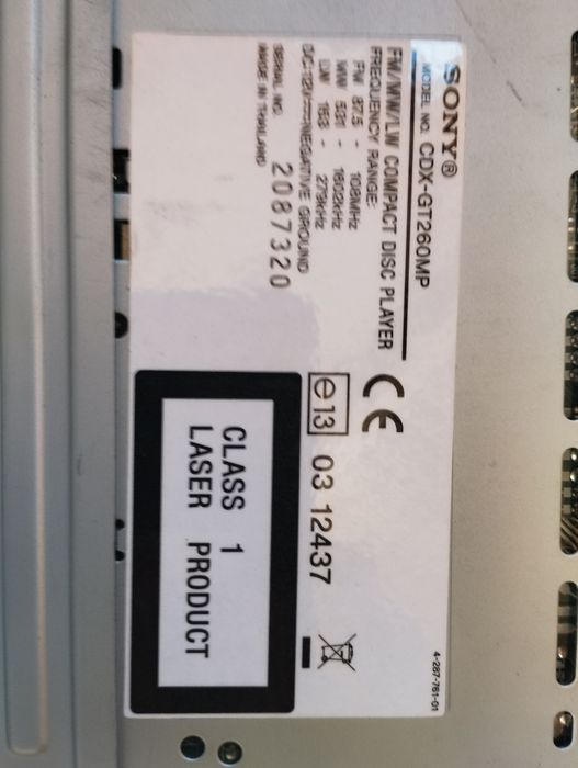 Магнітола sony cdx-gt260MP