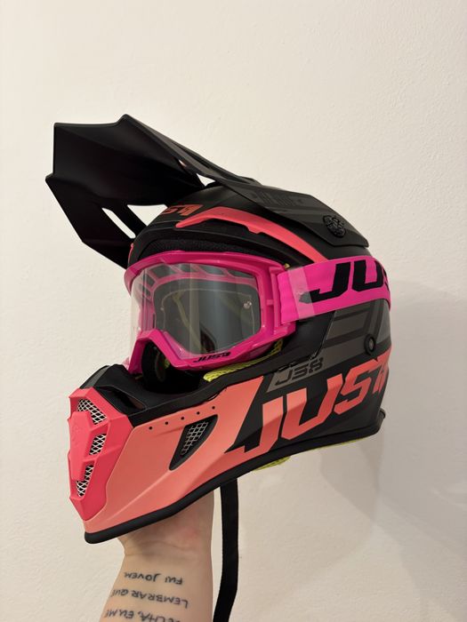 Capacete JUST1 + Óculos JUST1 Motocross