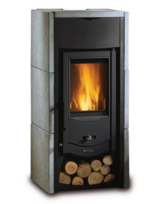 Asia  7,4 KW  piec kominkowy na drewno w obudowie kamiennej