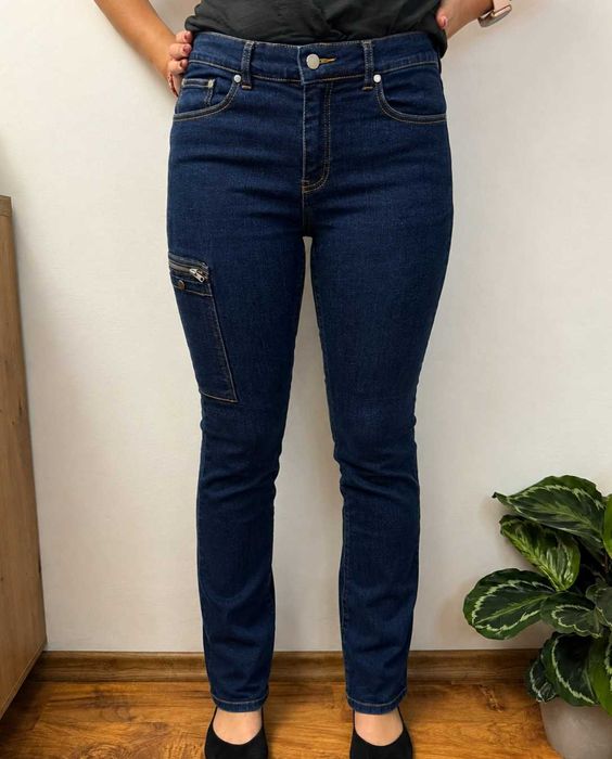 Spodnie jeansowe cargo bojówki jeansy jeans Hejco 38 M