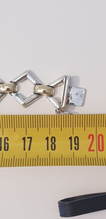 Pulseira semi rígida Prata e Ouro