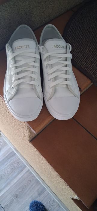 LACOSTE ZIANE Grand Plus 39,5 białe skóra natur sneakersy na platformi