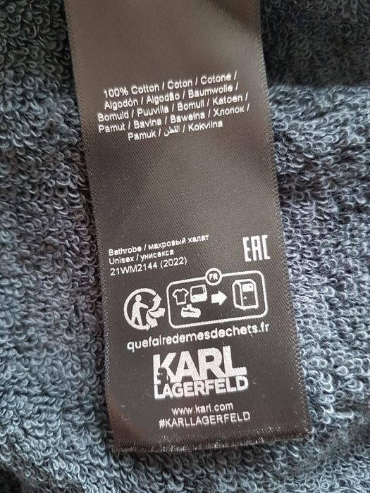 S / M Karl Lagerfeld szlafrok frotte 100% cotton made in Portugalia