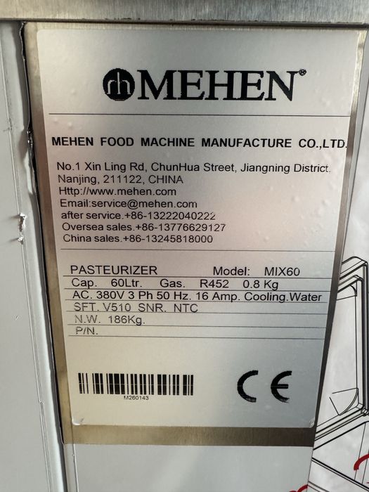 MEHEN pasteryzator   MIX60