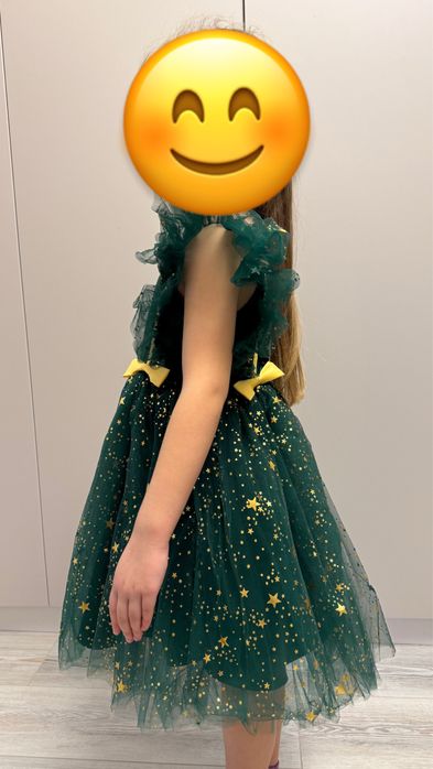 Зелена святкова дитяча сукня/новорічна