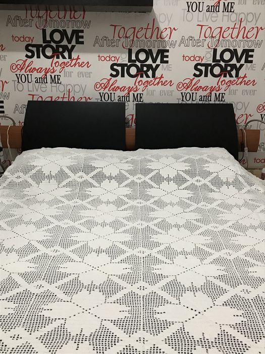 Colcha de renda em branco estilo vintage