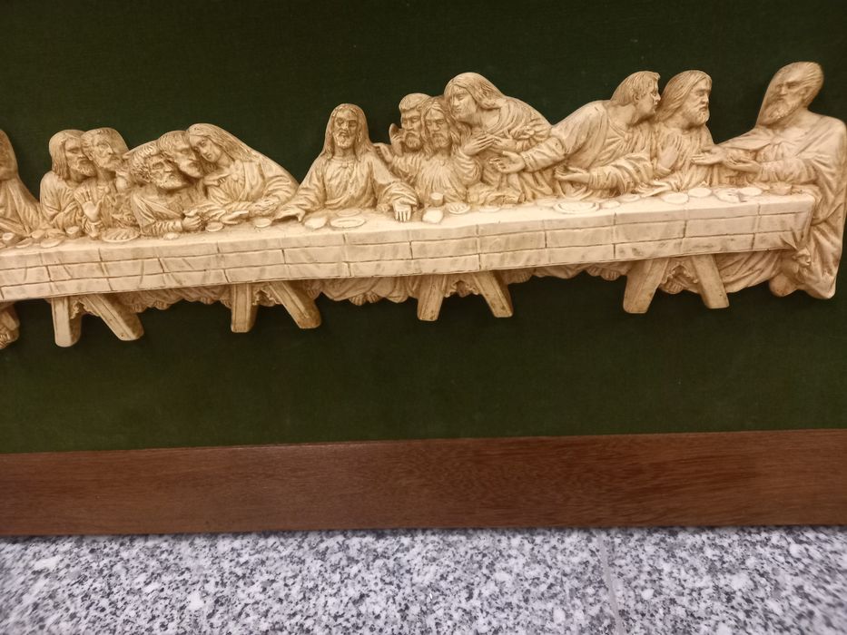 Quadro antigo ceia de Cristo