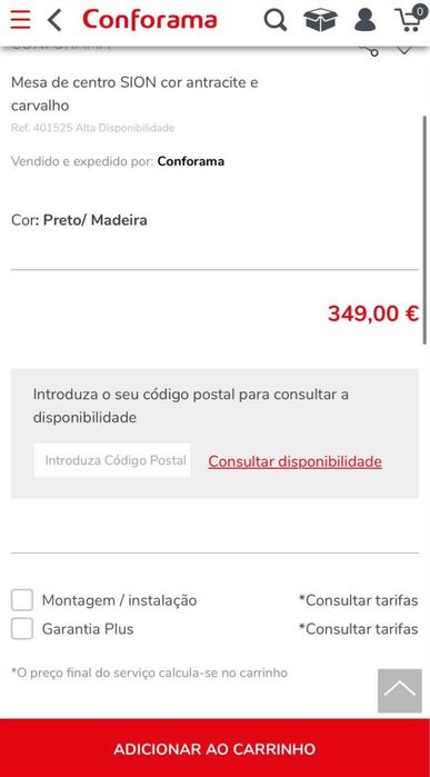 Mesa de centro em madeira