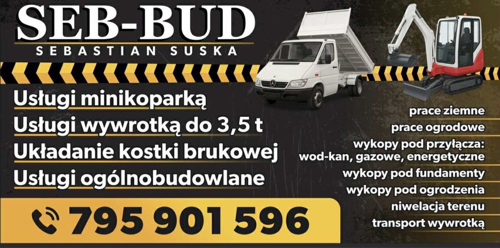 USŁUGI Minikoparka/wywrotka/busem