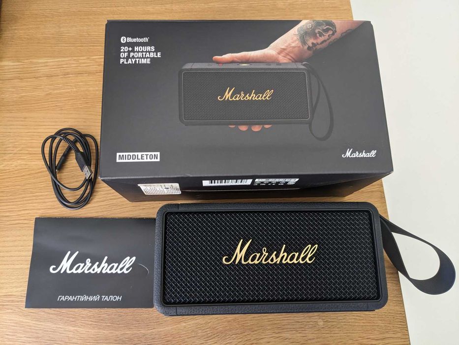 Bluetooth-колонка Marshall Middleton Black and Brass оригінал