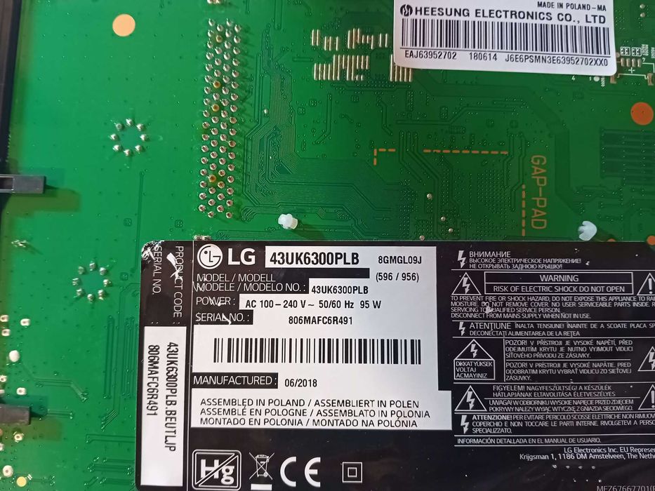 placa tv LG 43UK6300