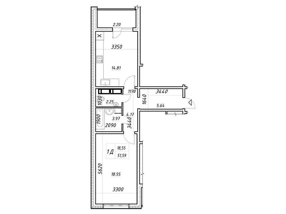 1-комнатная квартира по адресу ул. Лукьяненко Левка(Тимошенко) (площадь 52,9 м²) - Atlanta.ua - фото 5