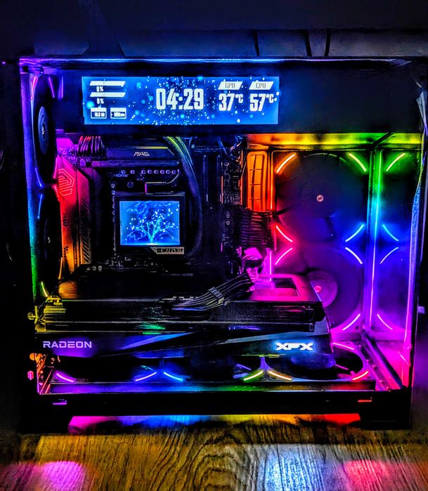 -=NEW=- Lian Li Vision 9.2in LCD MATX+AIO AMD Ryzen 7800x3D/16GB 9070XT/32GB DDR5-6000/2TB t500/1000W ATX 3.1