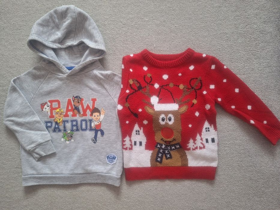 Swetry 92/98 bluzy zestaw dinozaury