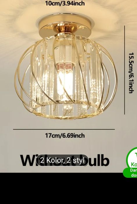 Dwa pojedyncze złote żyrandole nowe