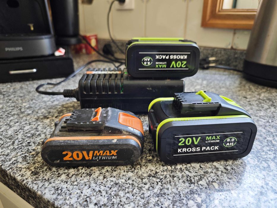 Baterias Worx 20v 8Ah WA3551.1 4 pinos