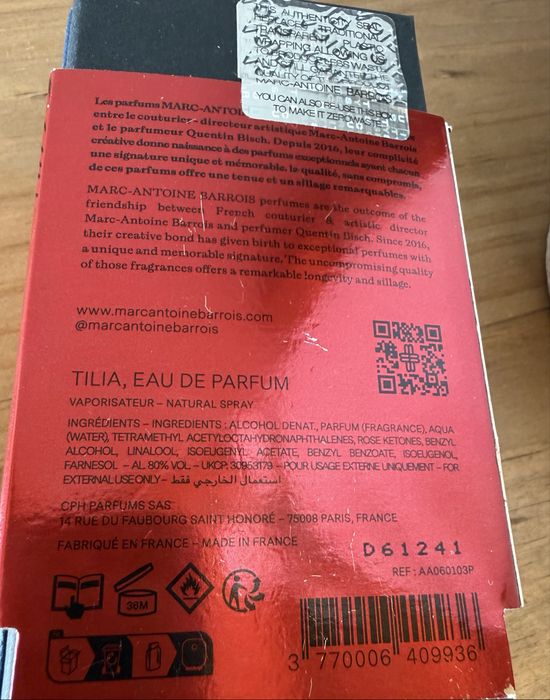 Perfume nicho Tilia