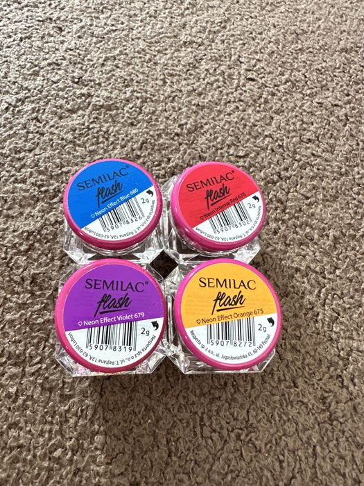Semilac semi flash neon pyłki opalizujace w swietle 4szt
