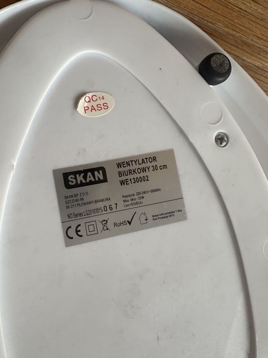 Wentylator biurkowy 30cm