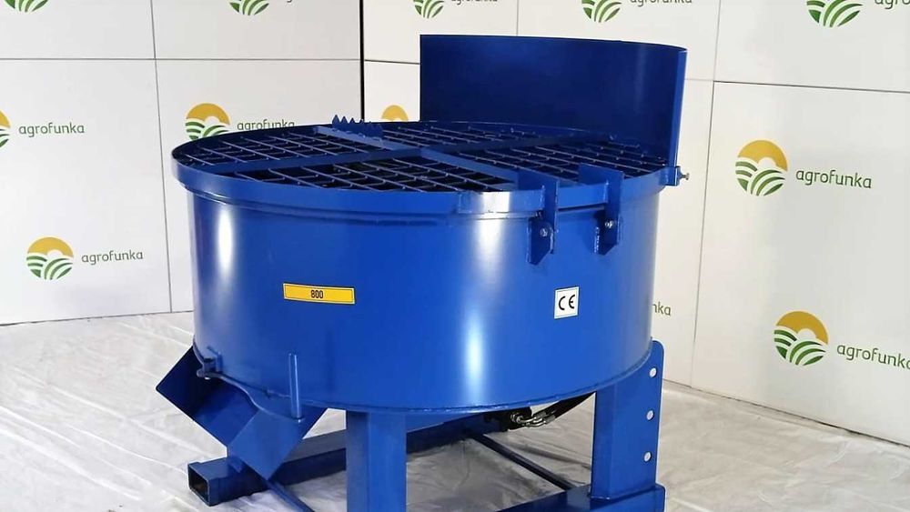 Mieszalnik betoniarka hydrauliczna okrągła 800L zgarniacz