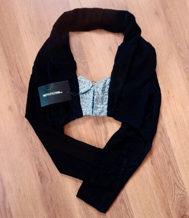 Bolerko narzutka wesele karnawał Sylwester S welur cekiny