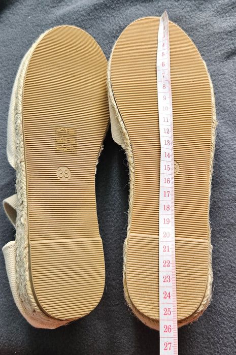 Espadryle beżowe 38