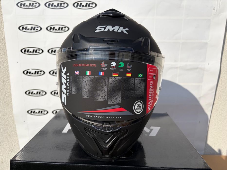 Kask motocyklowy SMK Typhoon rozmiar L, Czarny Matt, Blenda!
