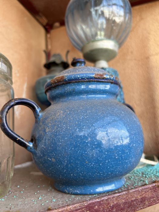 Vintage and Unique Blue Ceramic Jar434369580279408641