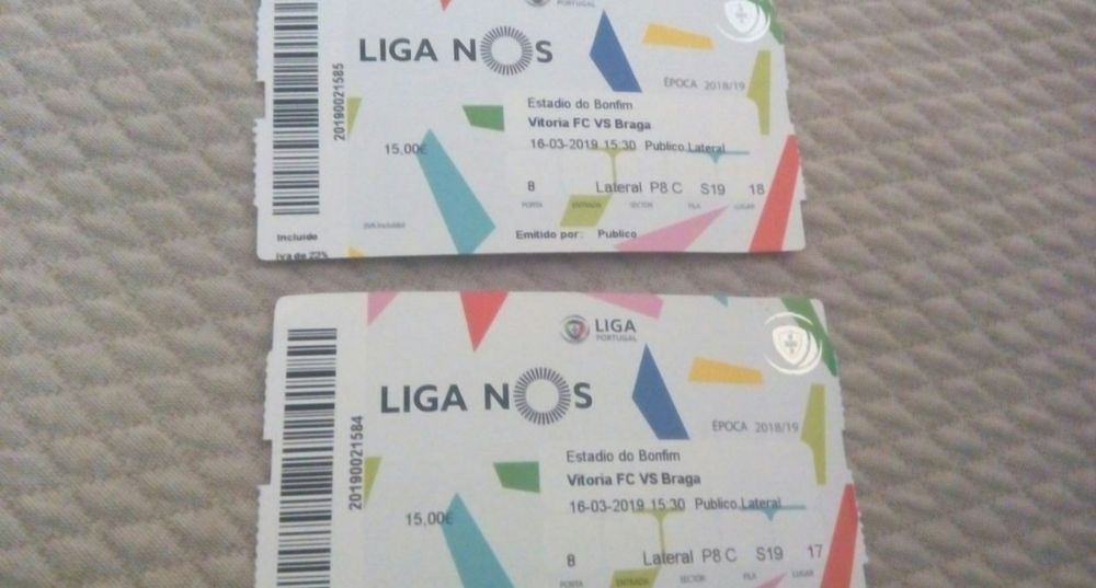 Bilhetes VFC - Braga ( Epoca 18/19) coleção