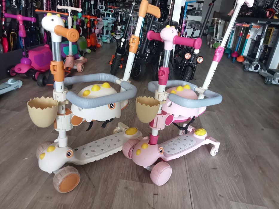 Самокат з бортиком з сидінням та батьківською ручкою City Line Maraton