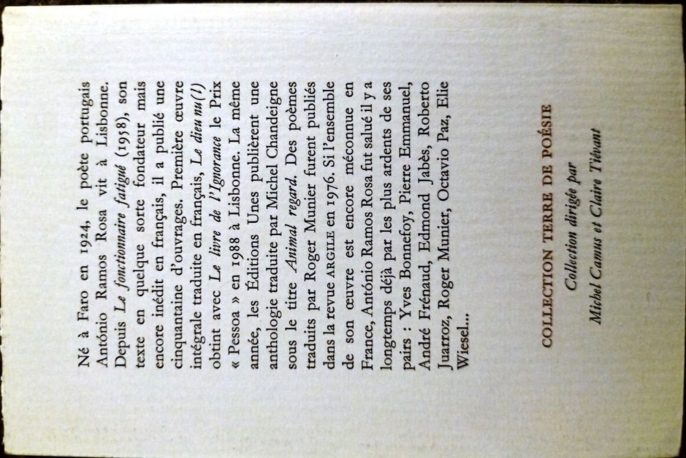 Antonio Ramos Rosa Le Dieu Nu(l)u