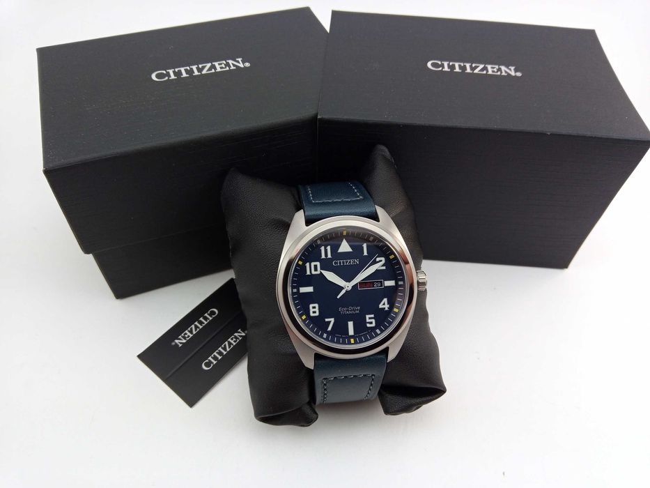 Титановые японские часы Citizen Eco-Drive Garrison BM8568-01L, cапфир