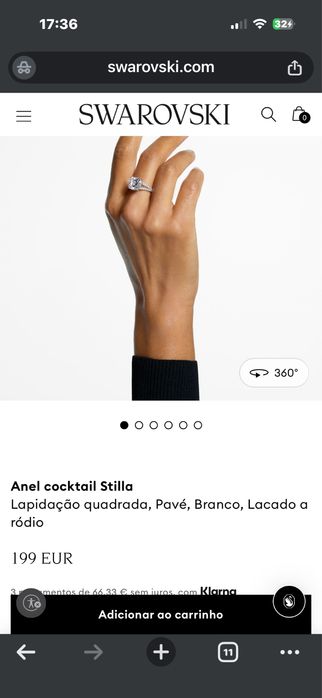 Anel swarovski novo