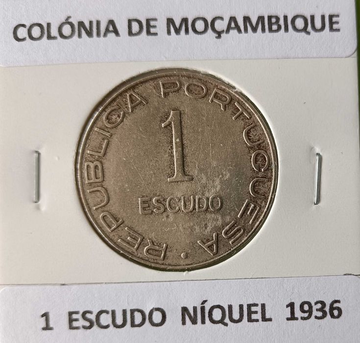 1 Moeda Portuguesa de 1 Escudo 1936 Ex Colónia de Moçambique (Níquel)