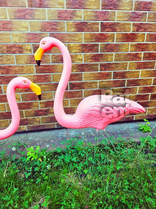 Flamingi 2 sztuki dekoracje figurki ozdoba różowe na działkę ogród