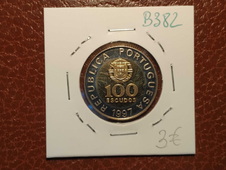 B382 moeda Proof de 100 escudos de 1997 bimetálica - Portugal