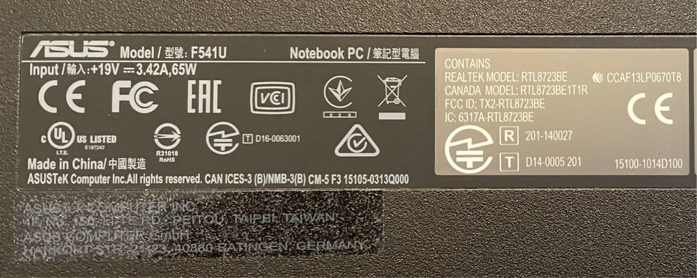 Asus F541U (Peças)