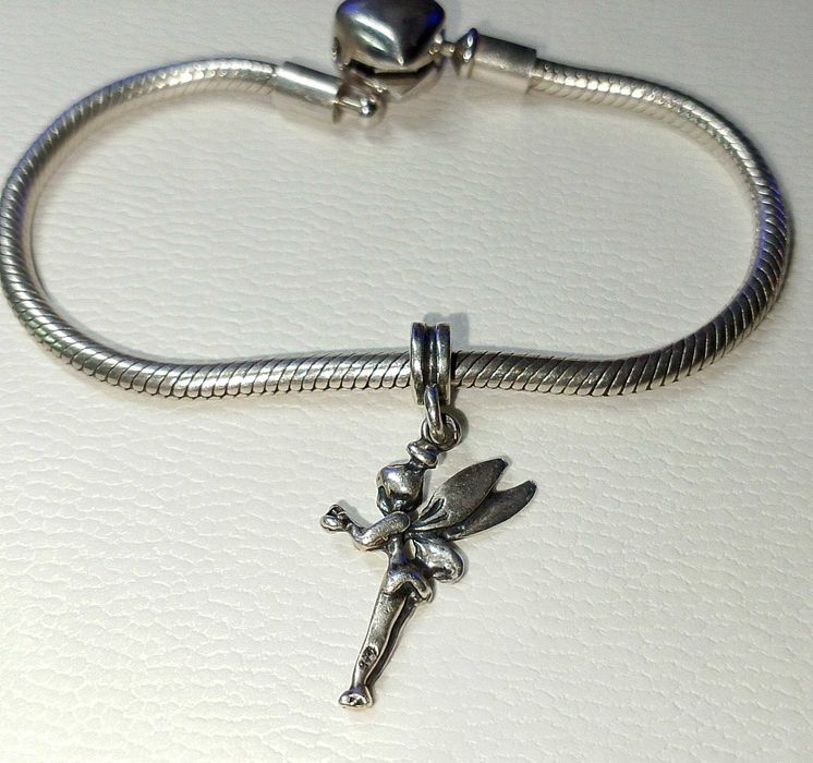 Charms Srebro 925, Elf Wróżka Wisząca, Srebro Oksydowane (postarzane).