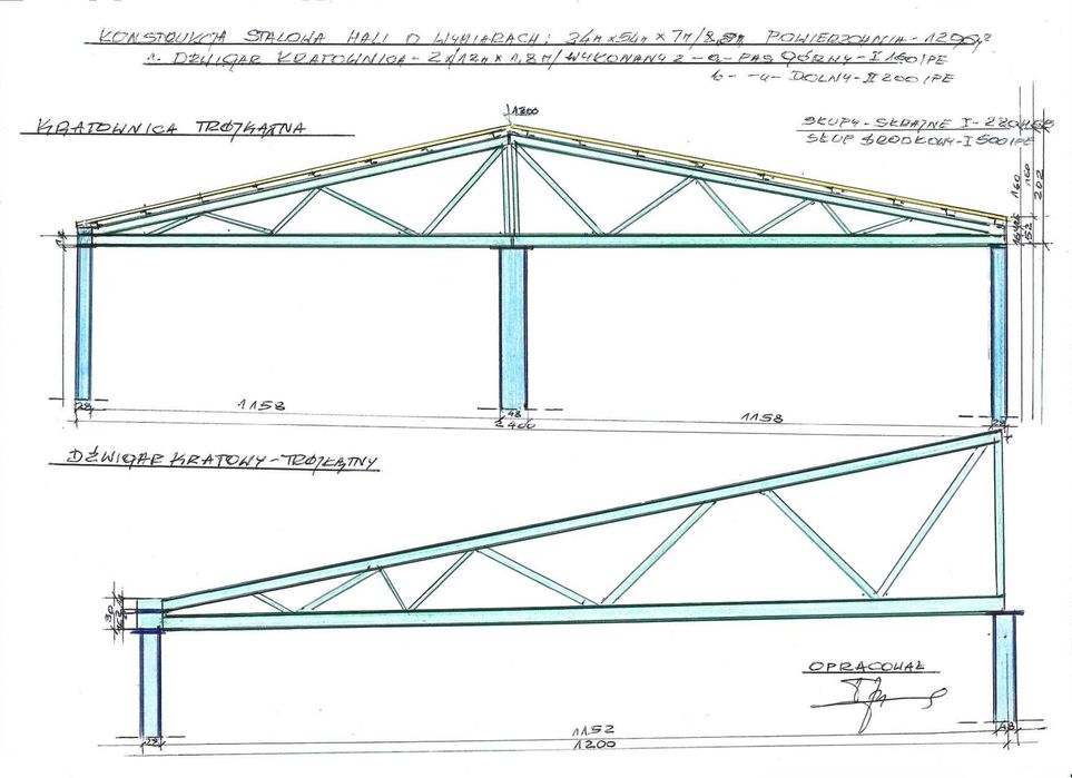 Konstrukcja stalowa 24 x 54 x 7,2/8,4 ujeżdzalnia dla koni